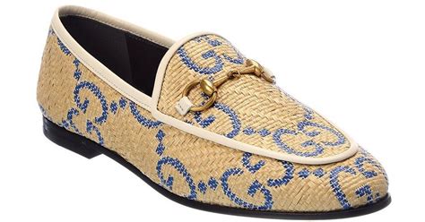 raffia gucci loafers|gucci wedge loafers.